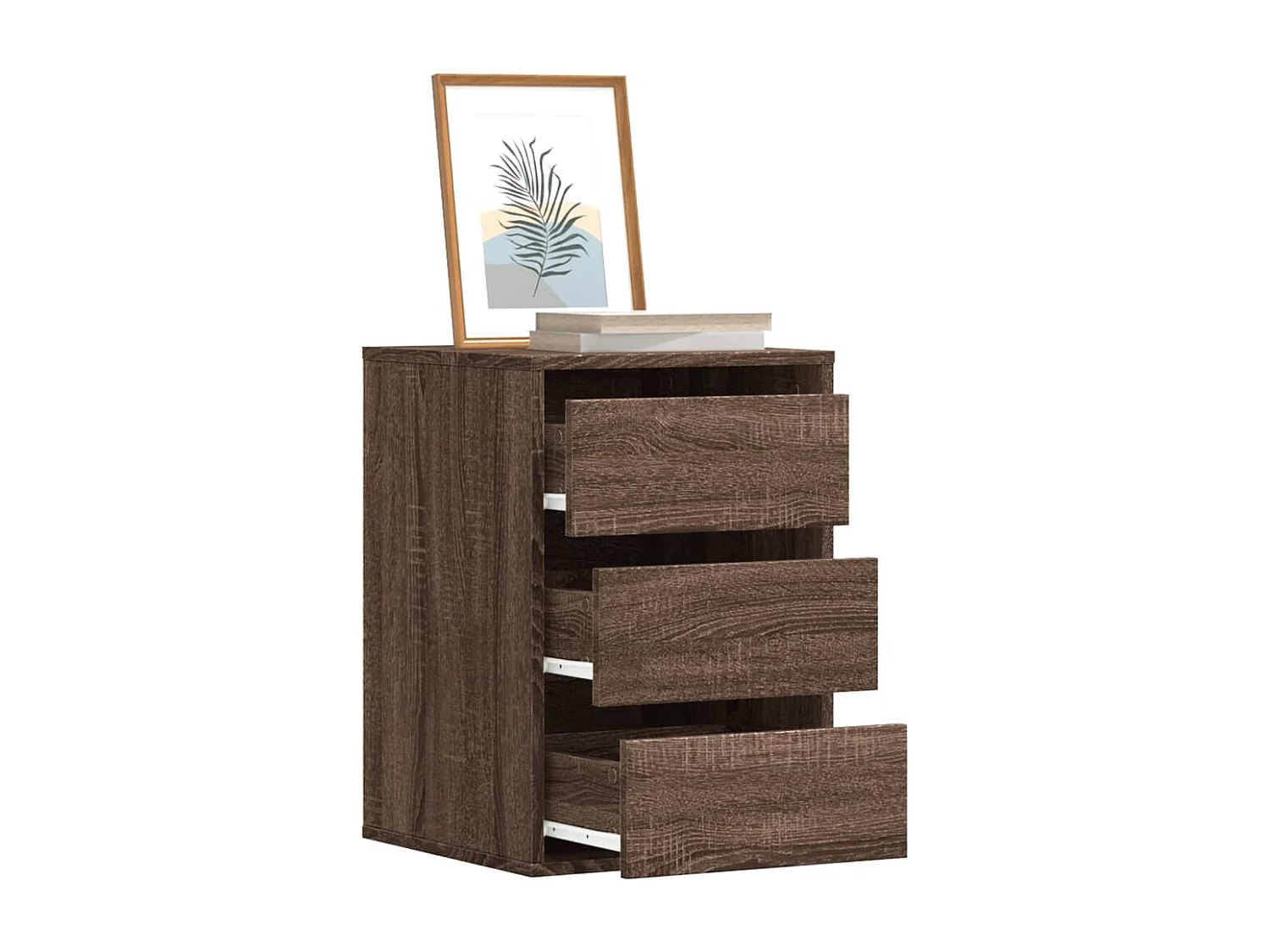 Ladekast 40x41x58 cm bewerkt hout bruin eikenkleurig