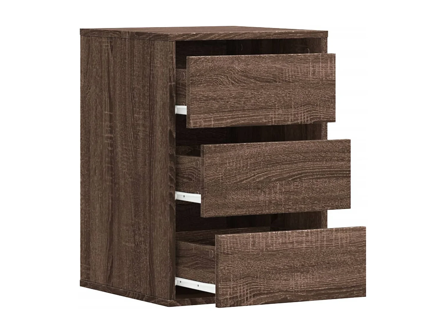 Ladekast 40x41x58 cm bewerkt hout bruin eikenkleurig