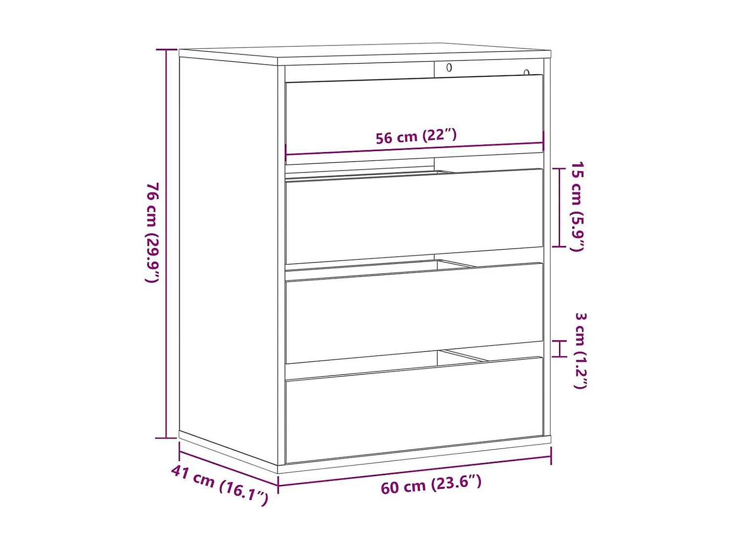 Commode d'angle noir 60x41x76 cm bois d'ingénierie