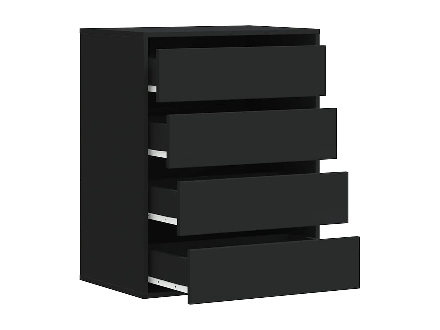 Commode d'angle noir 60x41x76 cm bois d'ingénierie