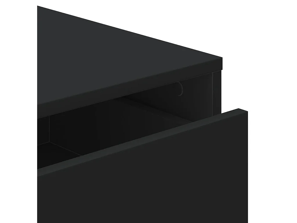 Commode d'angle noir 60x41x76 cm bois d'ingénierie