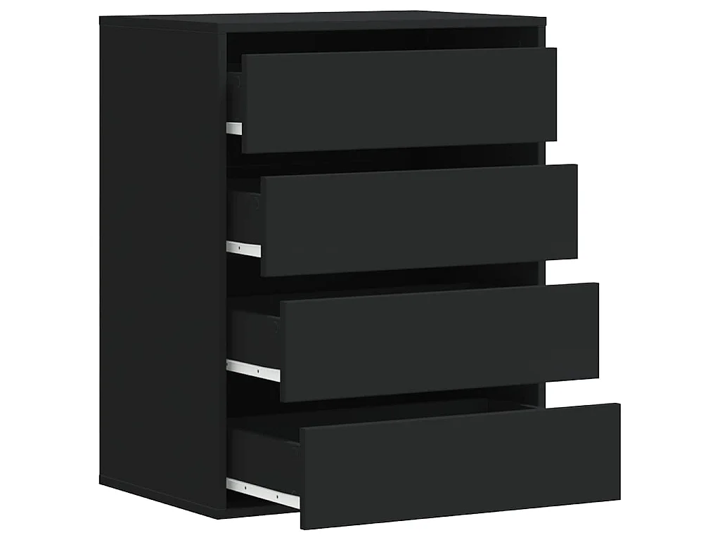 Commode d'angle noir 60x41x76 cm bois d'ingénierie