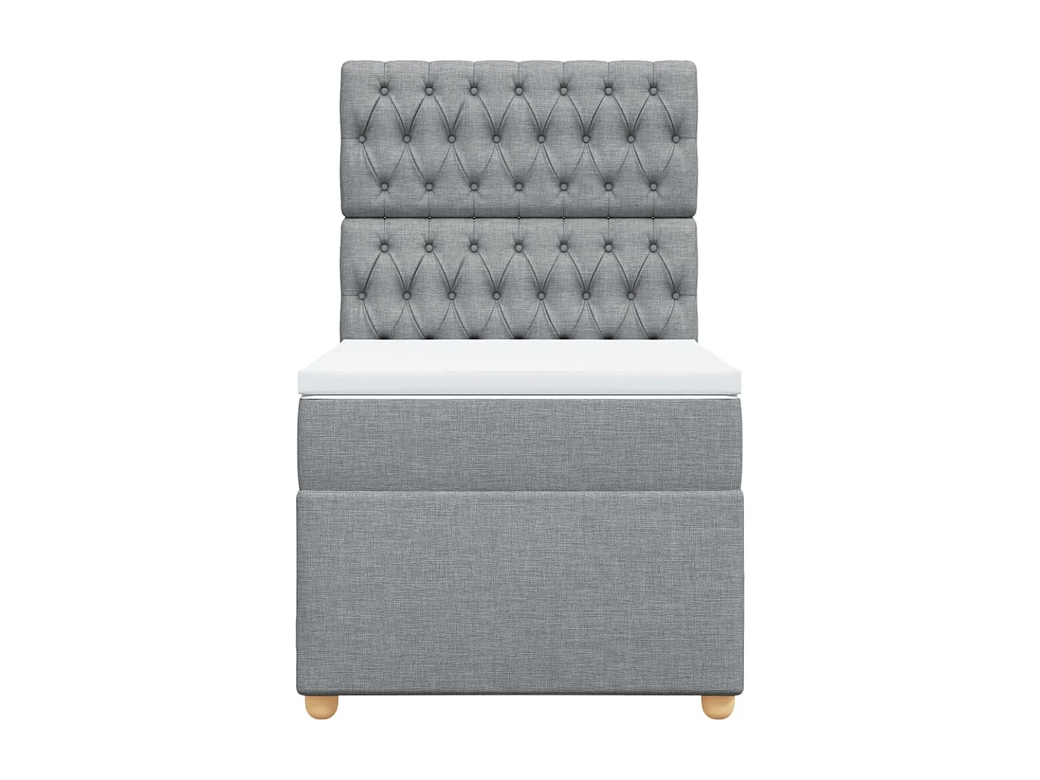 Boxspring met matras stof lichtgrijs 90x190 cm