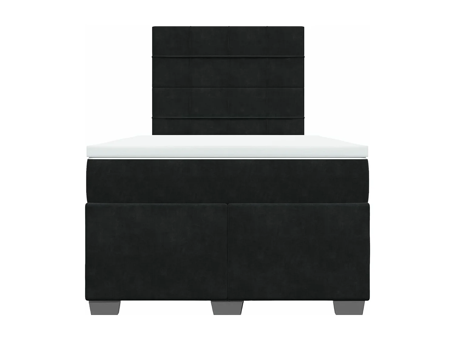 Giroletto a Molle con Materasso Nero 120x190 cm in Velluto