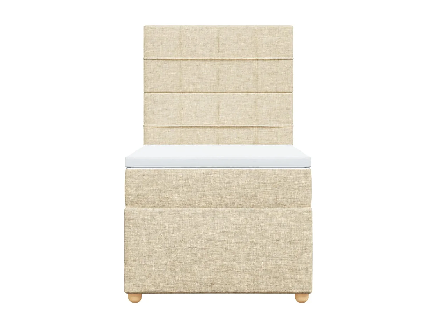 Giroletto a Molle con Materasso Crema 90x190 cm in Tessuto