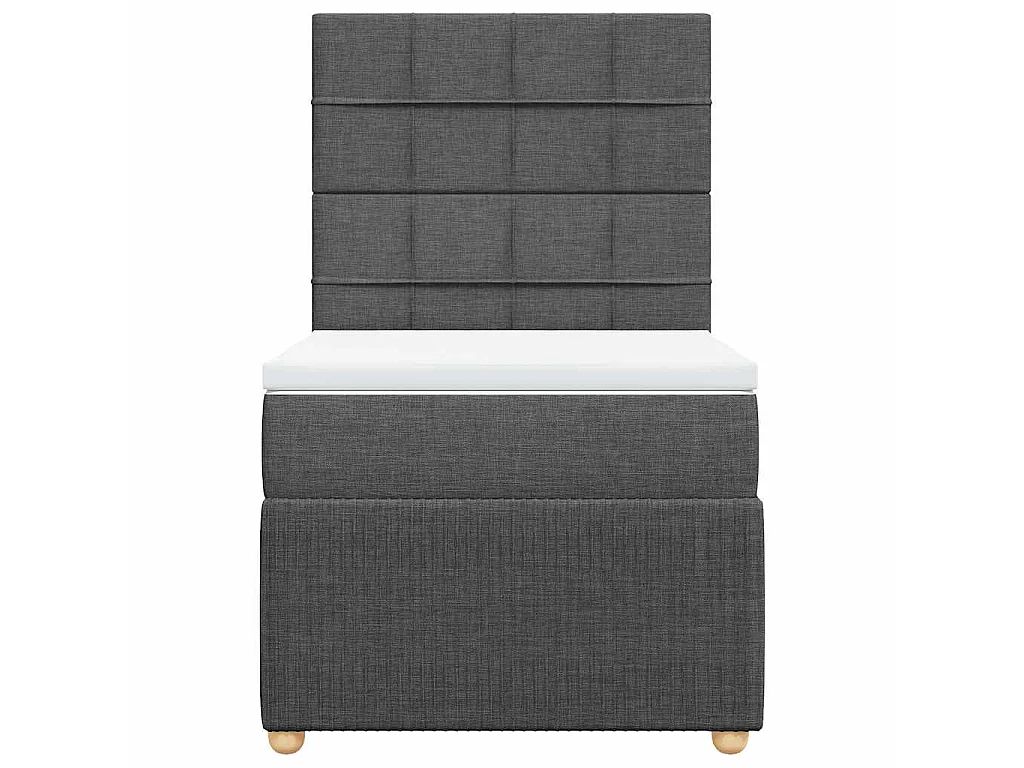 Cama com molas/colchão 90x190 cm tecido cinza-escuro