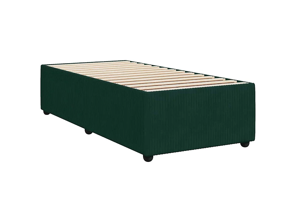 Cama box spring con colchón terciopelo verde oscuro 80x200 cm