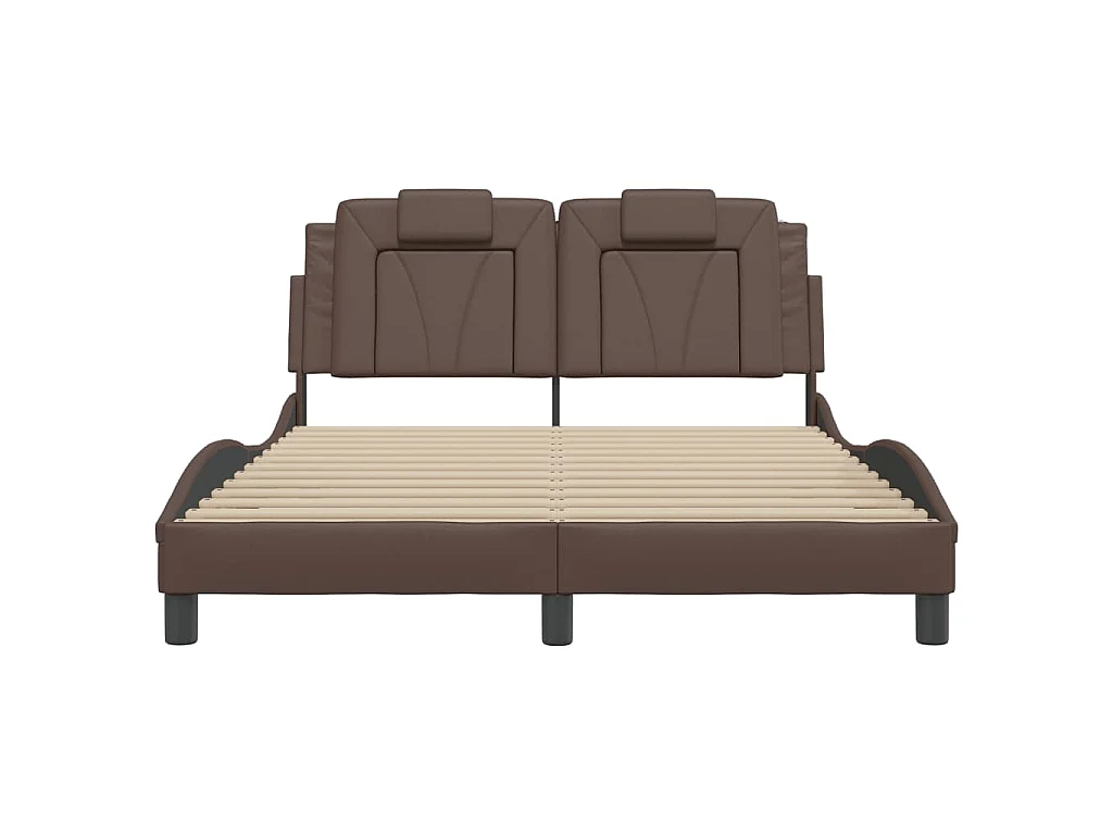 Bettgestell "Viana" mit LED ohne Matratze Braun 140x190 cm