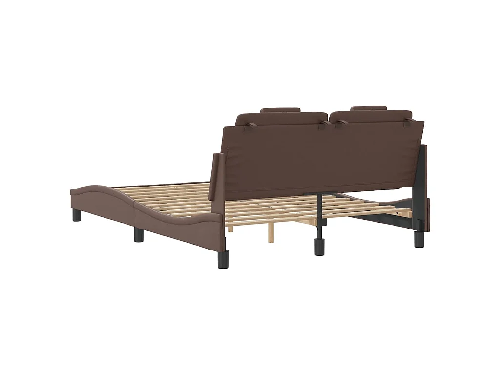 Bettgestell "Viana" mit LED ohne Matratze Braun 140x190 cm