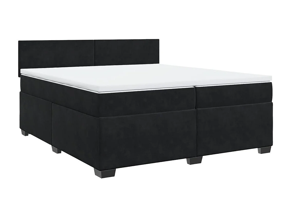 Boxspringbett mit Matratze Schwarz 200x200 cm Samt