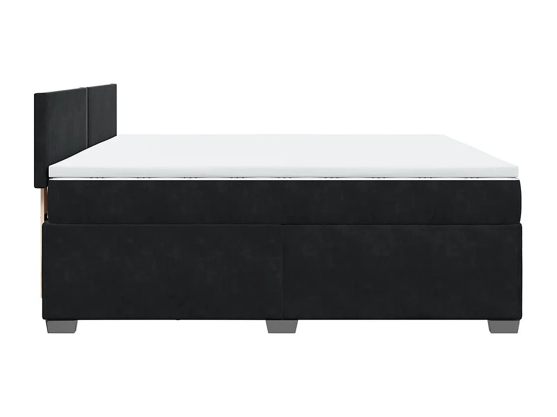 Boxspringbett mit Matratze Schwarz 200x200 cm Samt