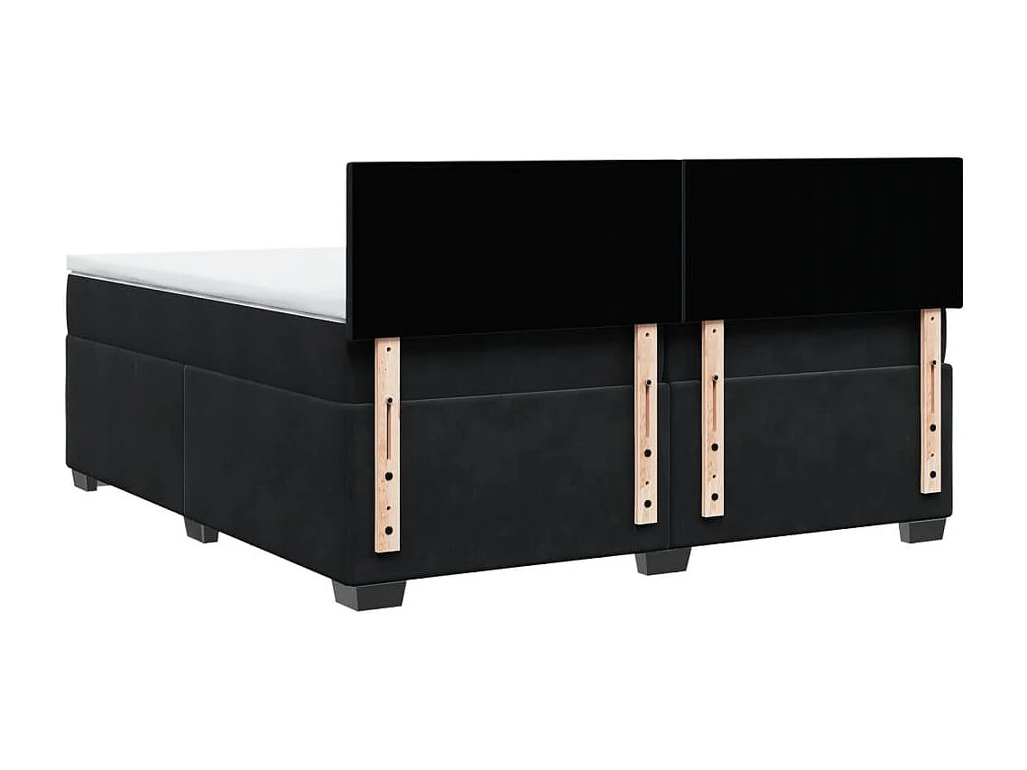 Boxspringbett mit Matratze Schwarz 200x200 cm Samt
