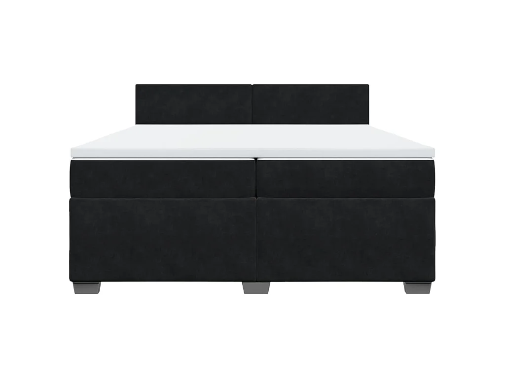 Boxspring met matras fluweel zwart 200x200 cm