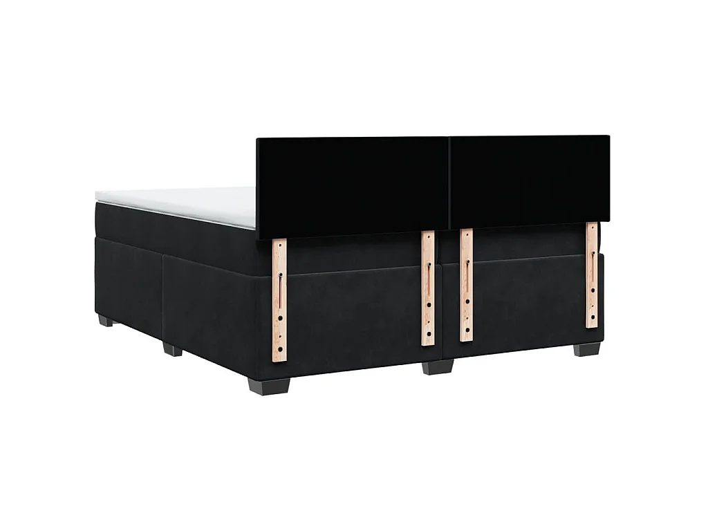 Boxspring met matras fluweel zwart 200x200 cm