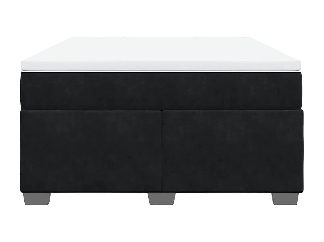 Sommier à lattes de lit avec matelas Noir 140x200 cm Velours