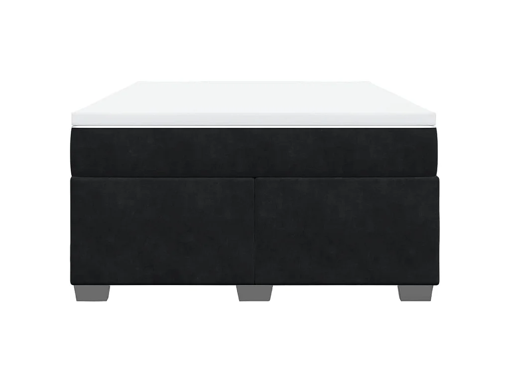 Cama box spring con colchón terciopelo negro 140x200 cm