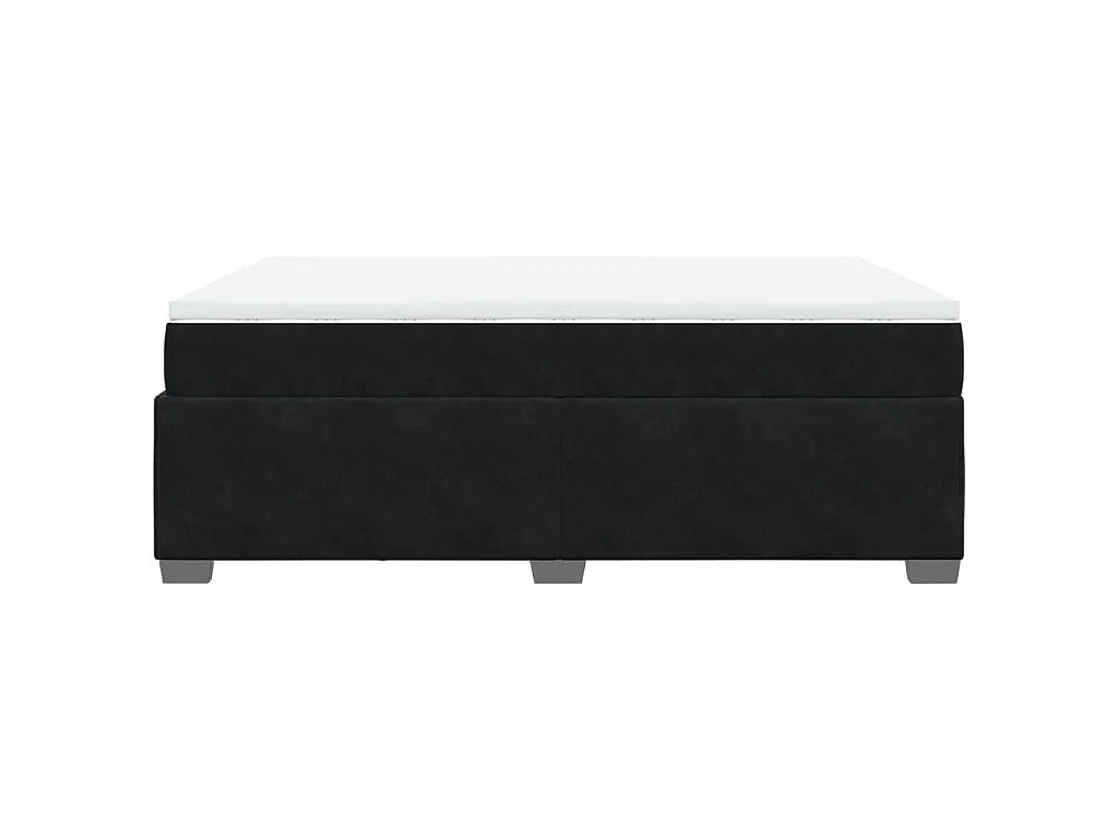 Cama box spring con colchón terciopelo negro 140x200 cm