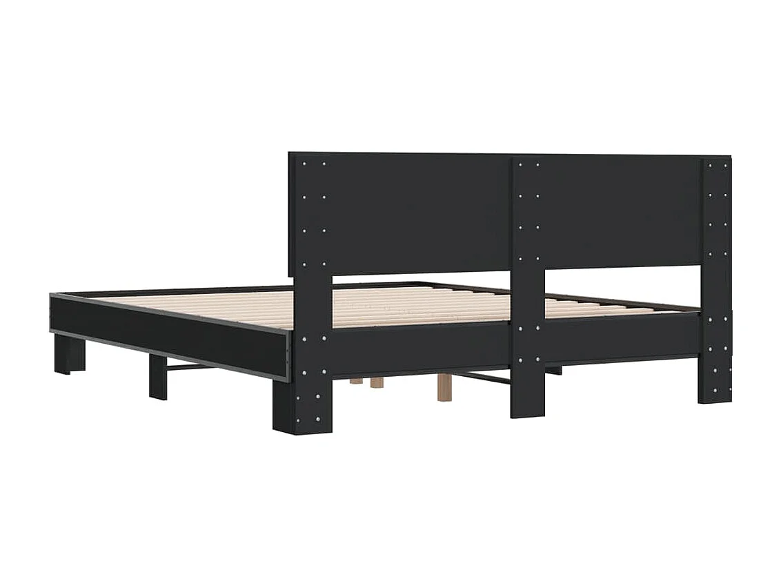 Bettgestell Schwarz 160x200 cm Holzwerkstoff und Metall