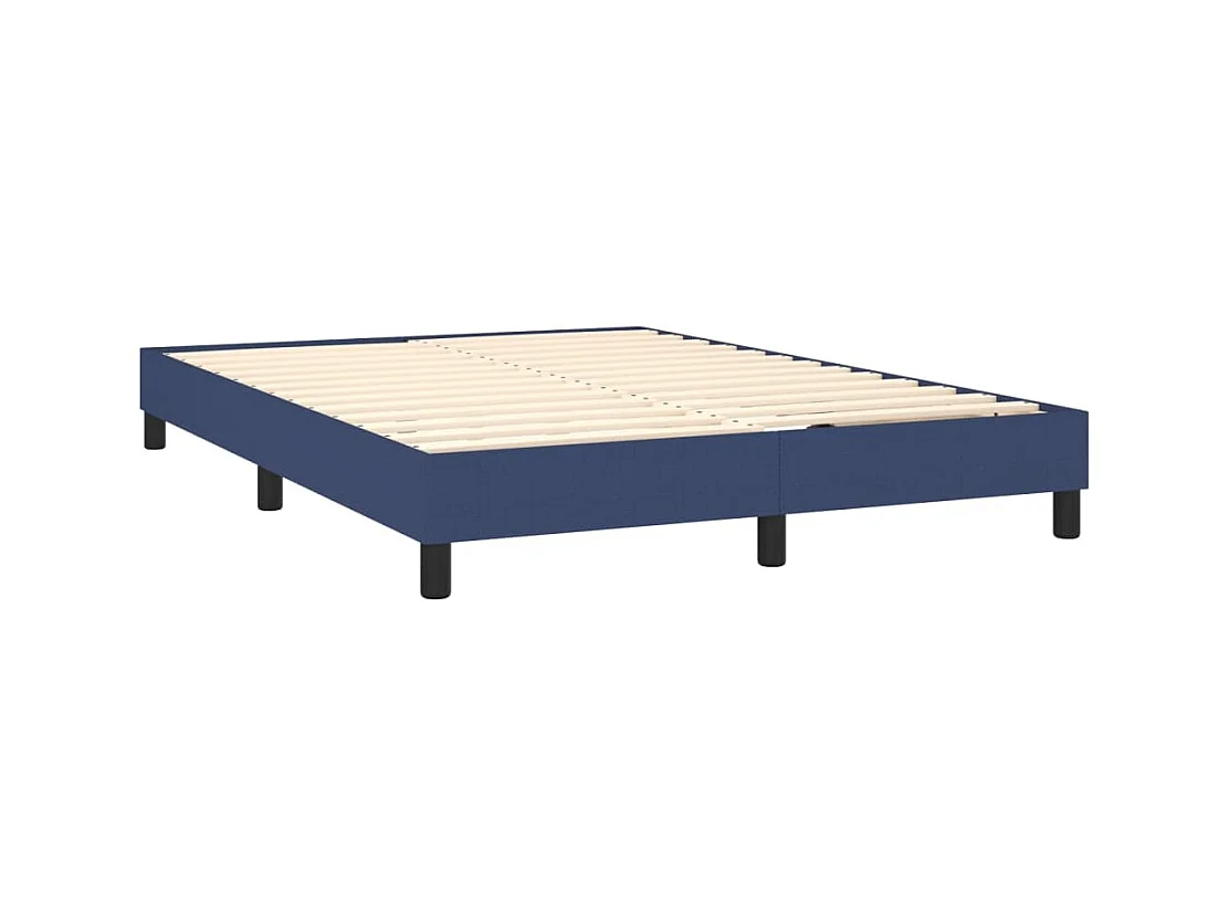 Sommier à lattes de lit avec matelas LED Bleu 140x190 cm Tissu