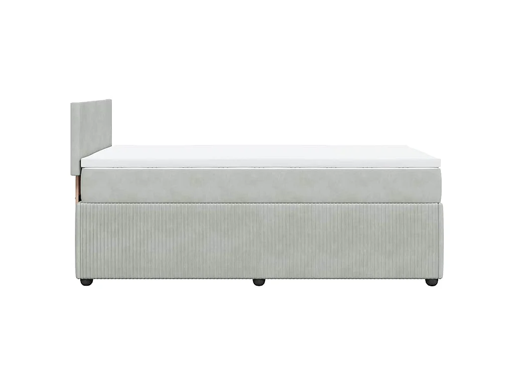 Boxspring met matras fluweel lichtgrijs 90x190 cm