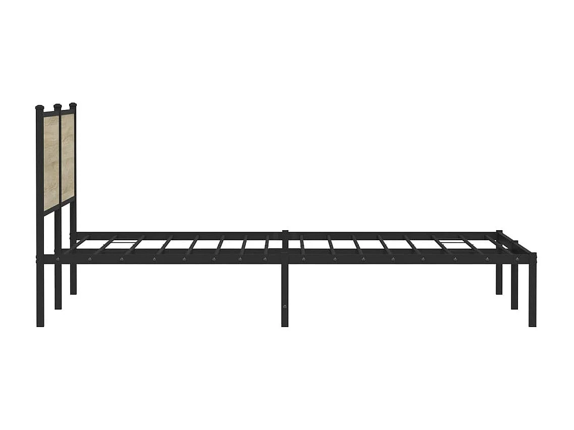 Cadre de lit en métal sans matelas chêne sonoma 180x200 cm