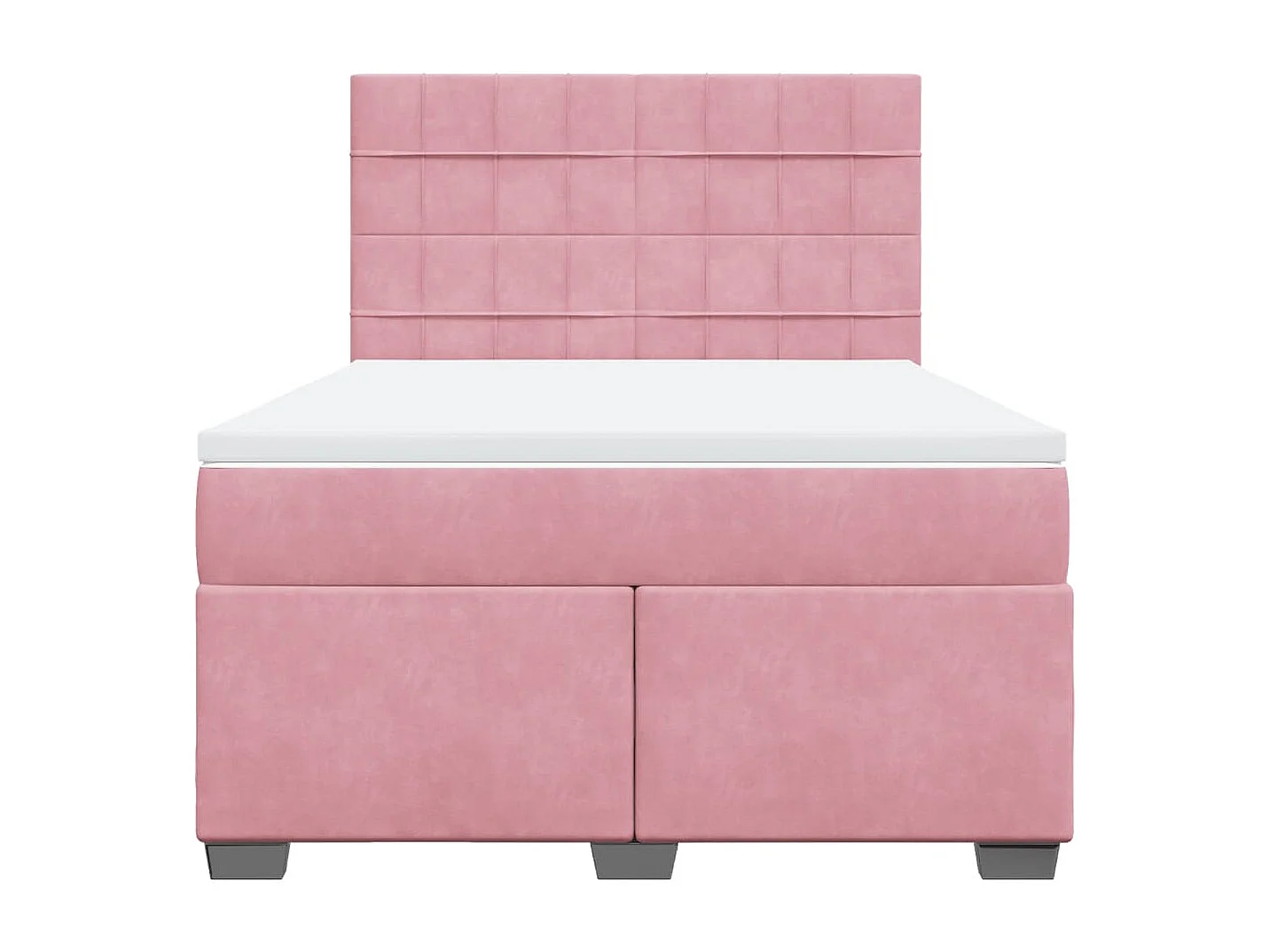 Giroletto a Molle con Materasso Rosa 140x200 cm in Velluto