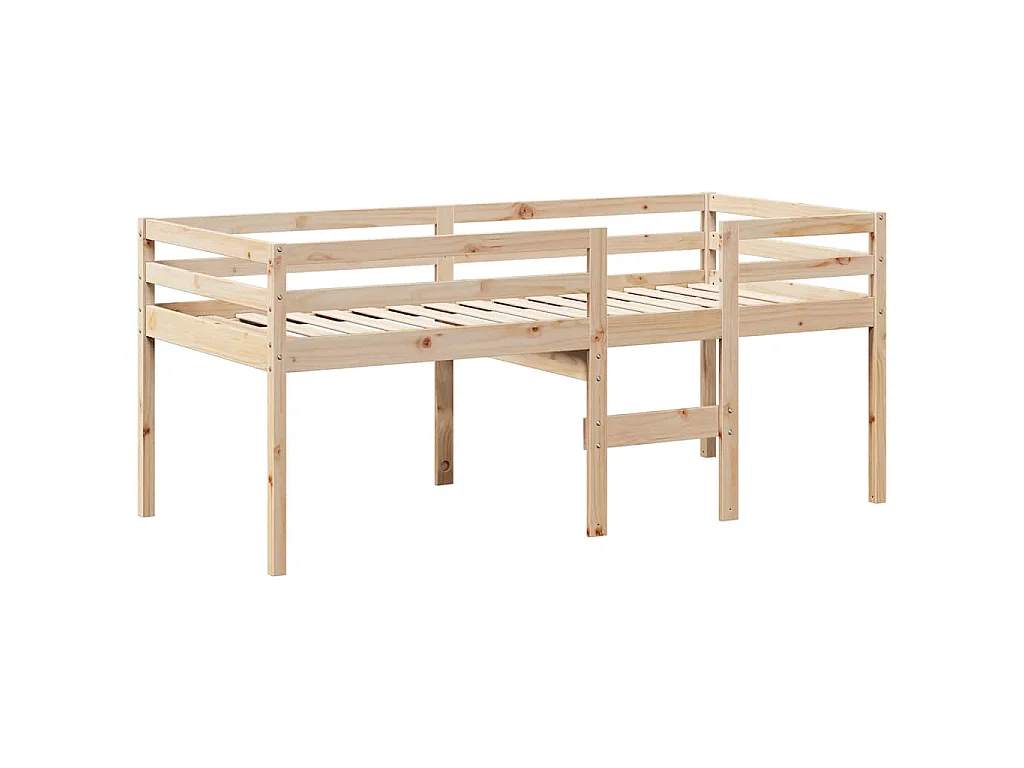 Hoogslaper met bedhuis massief grenenhout 80x200 cm