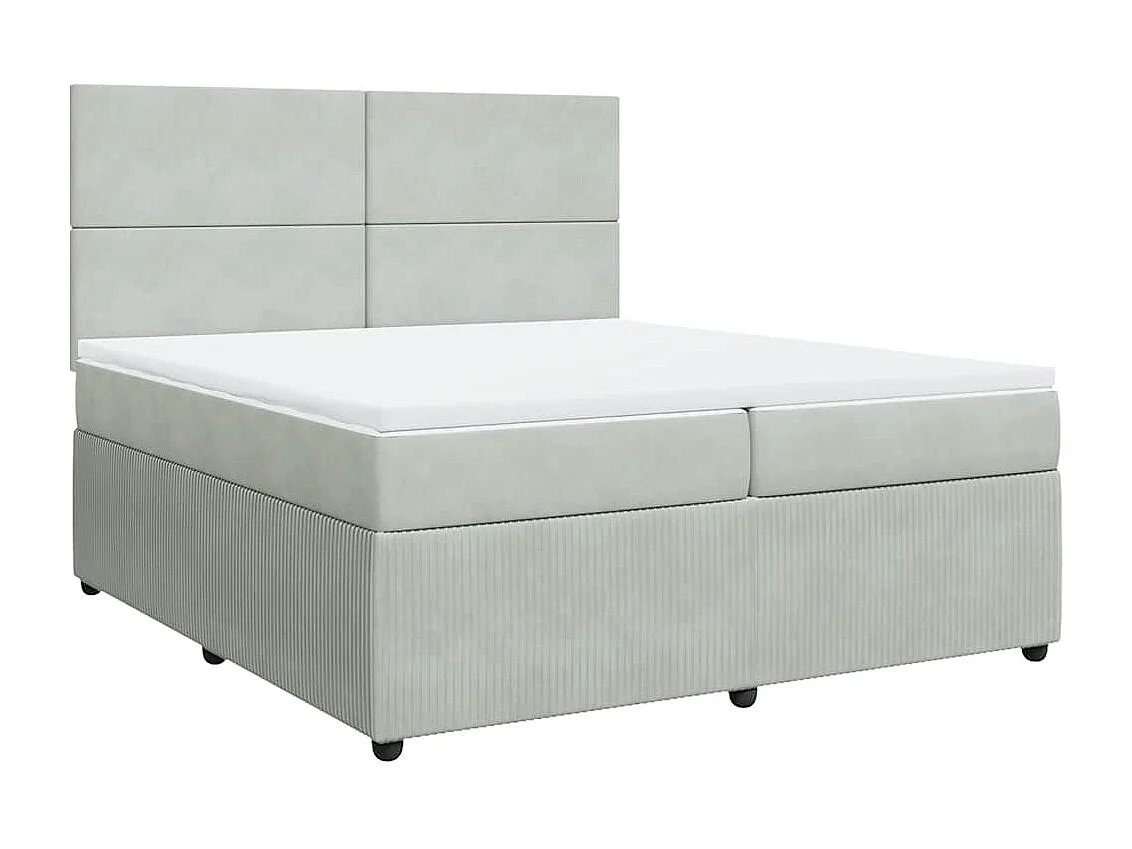 Boxspringbett mit Matratze Hellgrau 200x200 cm Samt