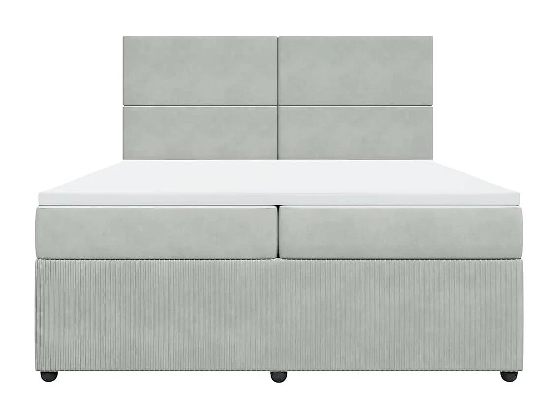 Boxspringbett mit Matratze Hellgrau 200x200 cm Samt