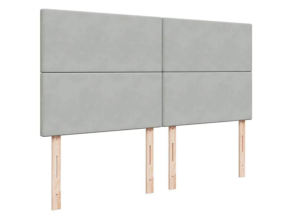 Boxspring met matras fluweel lichtgrijs 200x200 cm