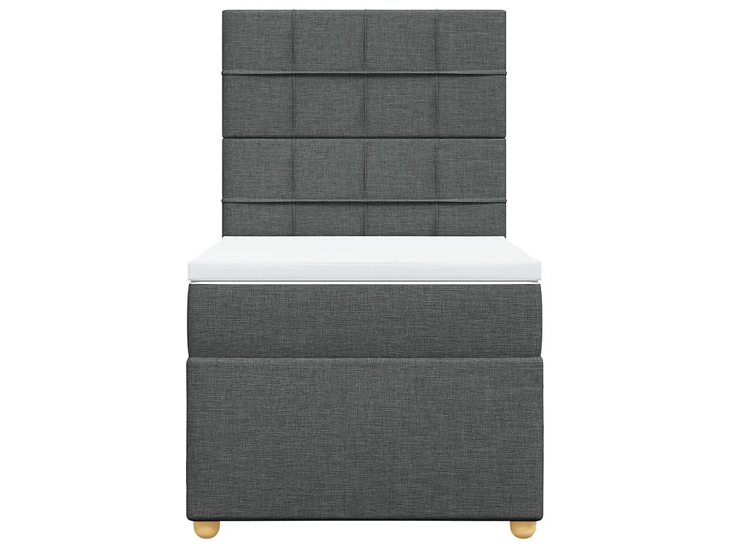 Boxspring met matras stof donkergrijs 90x190 cm