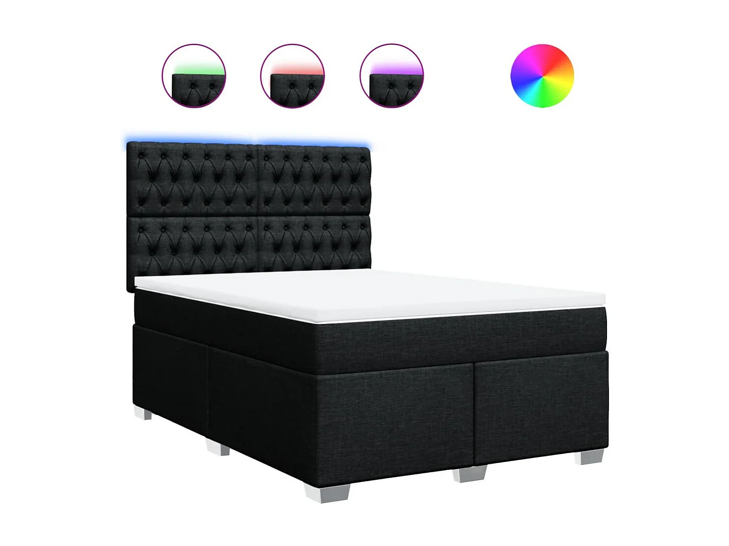 Boxspringbett mit Matratze Schwarz 160x200 cm Stoff