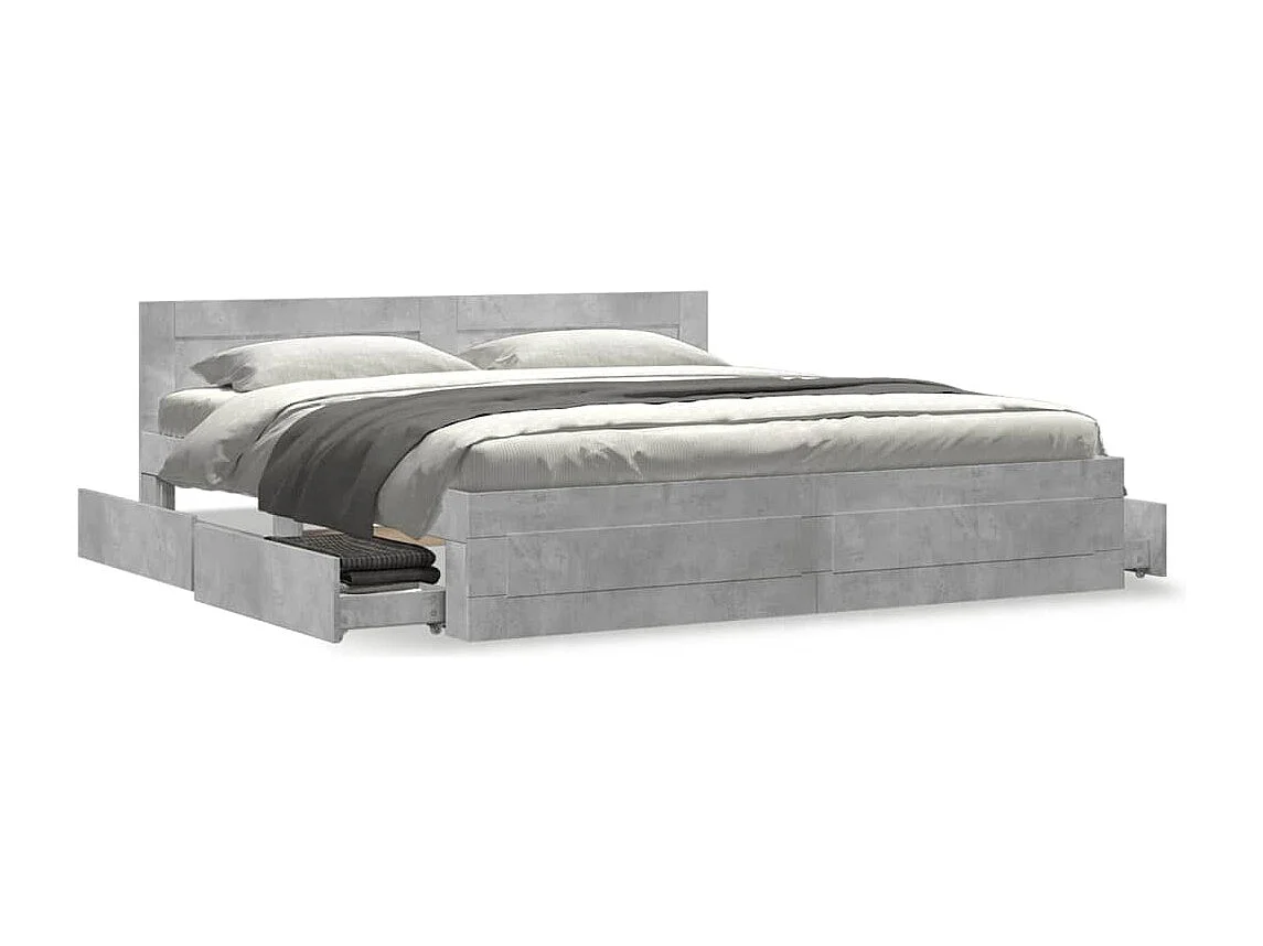 Giroletto Testiera Grigio Cemento 200x200 cm Legno Multistrato