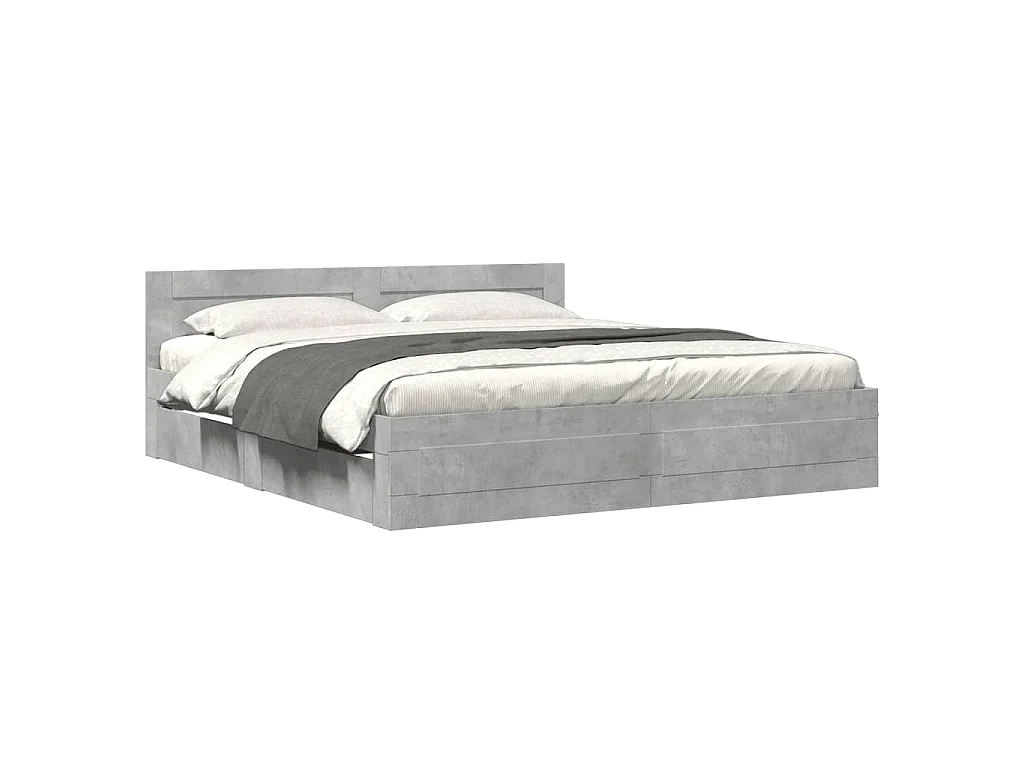 Giroletto Testiera Grigio Cemento 200x200 cm Legno Multistrato