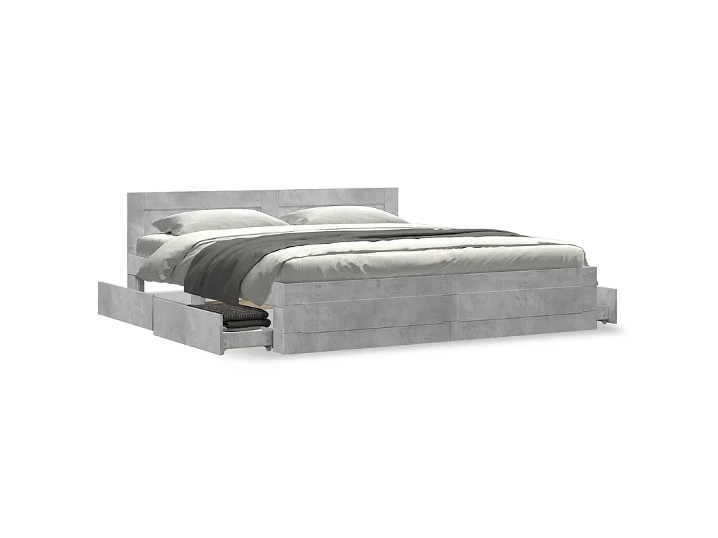 Giroletto Testiera Grigio Cemento 200x200 cm Legno Multistrato