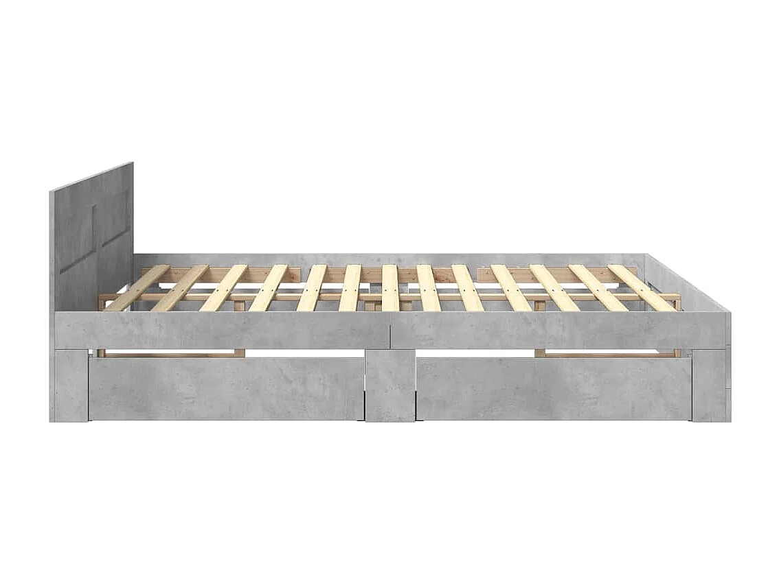 Giroletto Testiera Grigio Cemento 200x200 cm Legno Multistrato