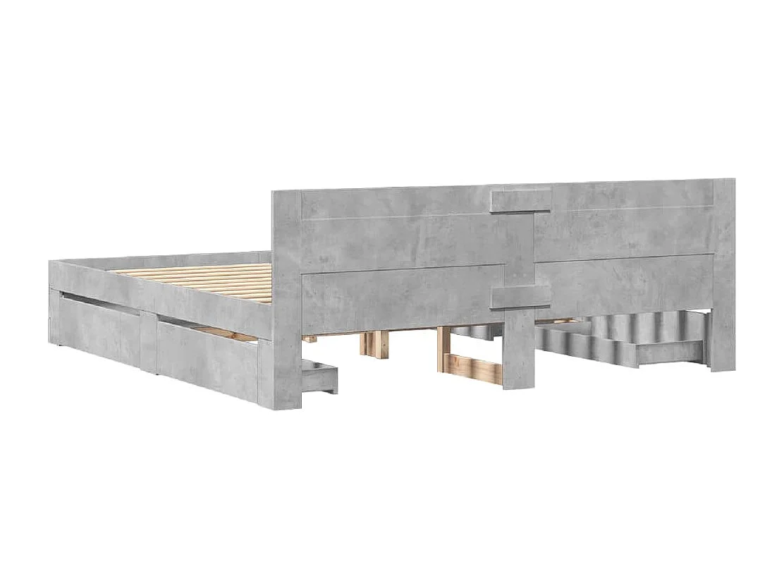 Giroletto Testiera Grigio Cemento 200x200 cm Legno Multistrato