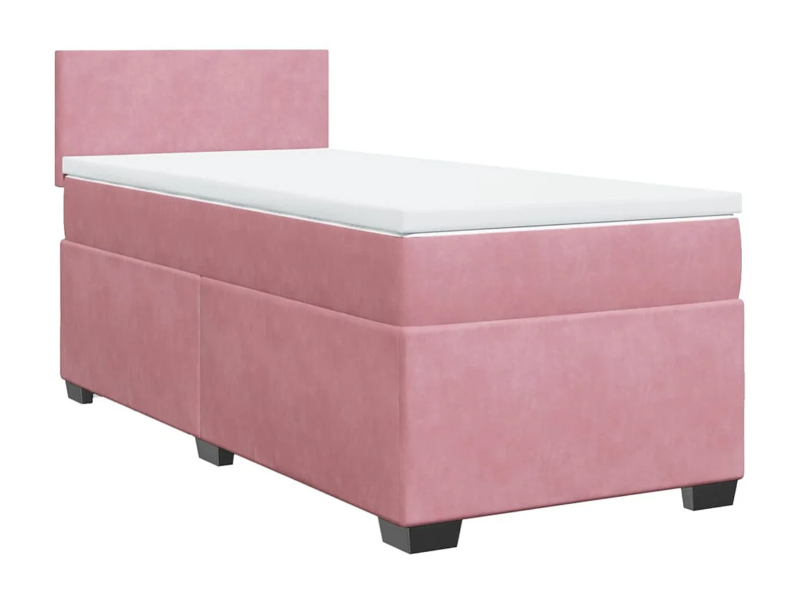 Sommier à lattes de lit avec matelas Rose 90x190 cm Velours