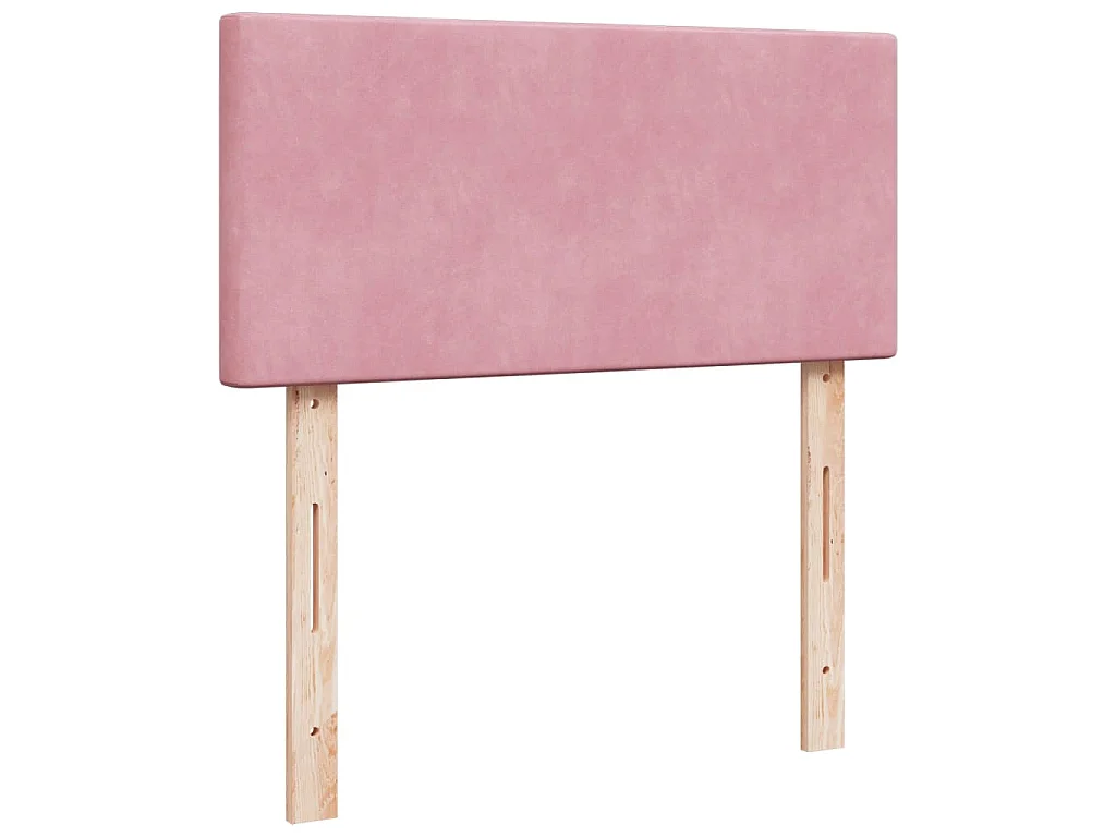 Cama box spring con colchón terciopelo rosa 90x190 cm