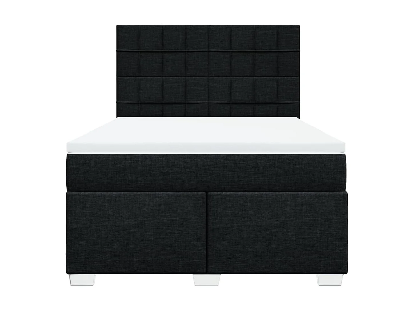Sommier à lattes de lit avec matelas Noir 140x200 cm Tissu