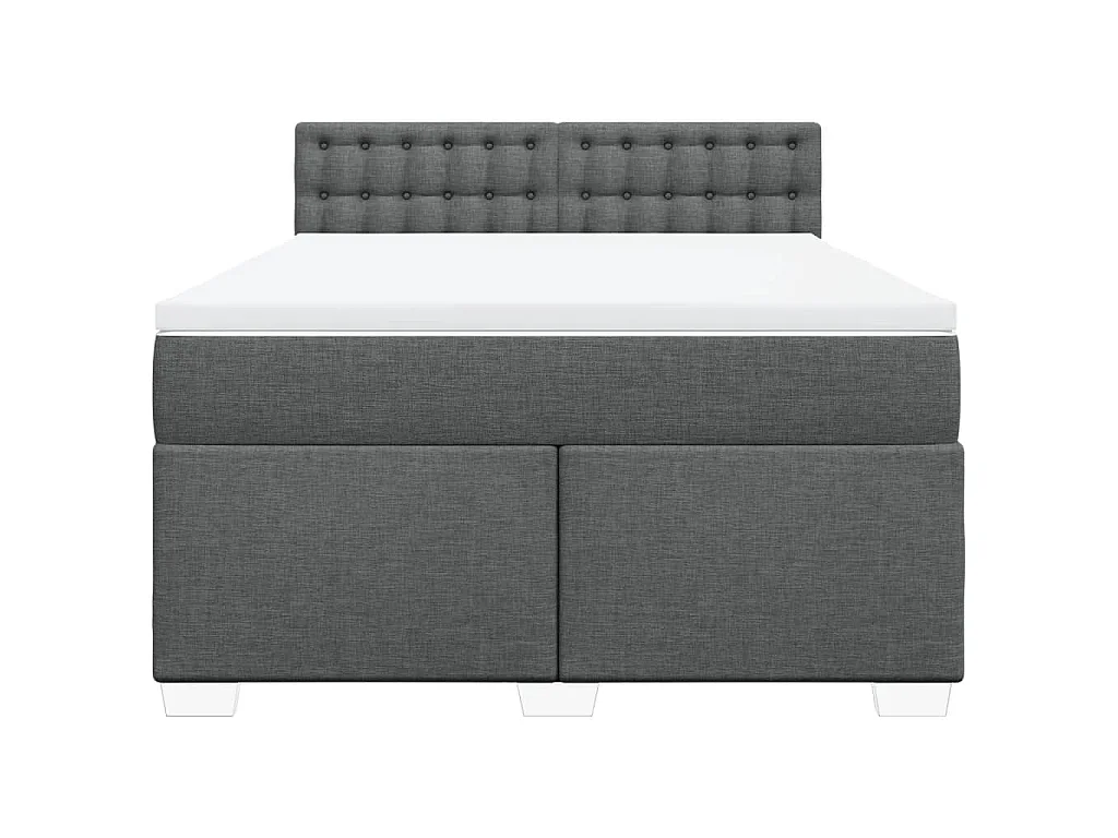 Boxspringbett mit Matratze Dunkelgrau 140x190 cm Stoff