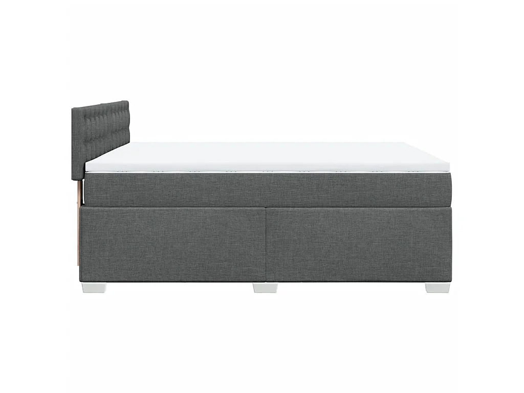 Boxspringbett mit Matratze Dunkelgrau 140x190 cm Stoff