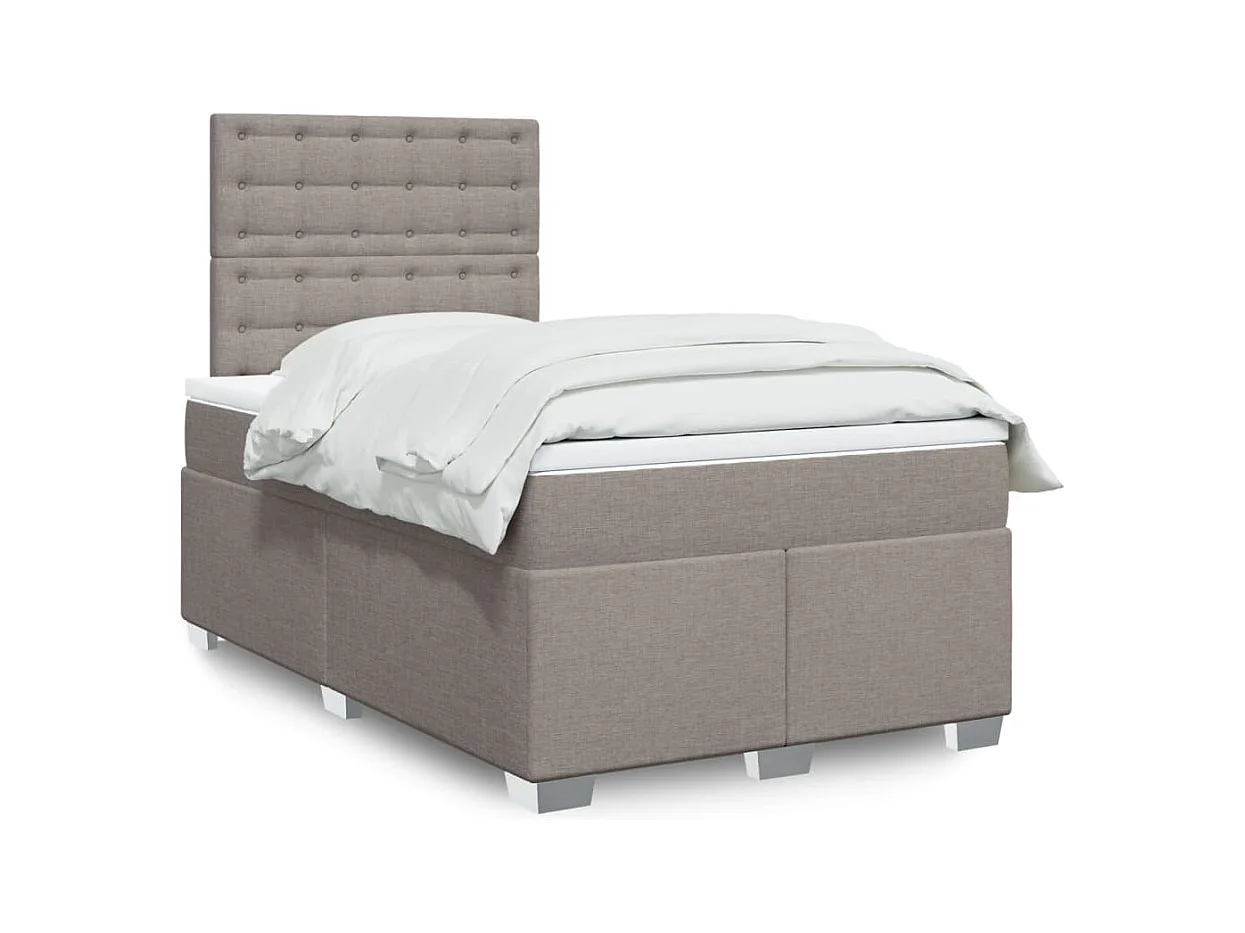 Boxspring met matras stof taupe 120x200 cm