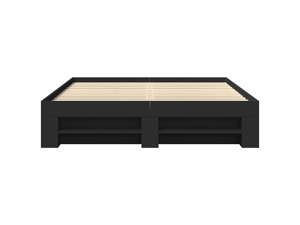 Bettgestell Schwarz 150x200 cm Holzwerkstoff