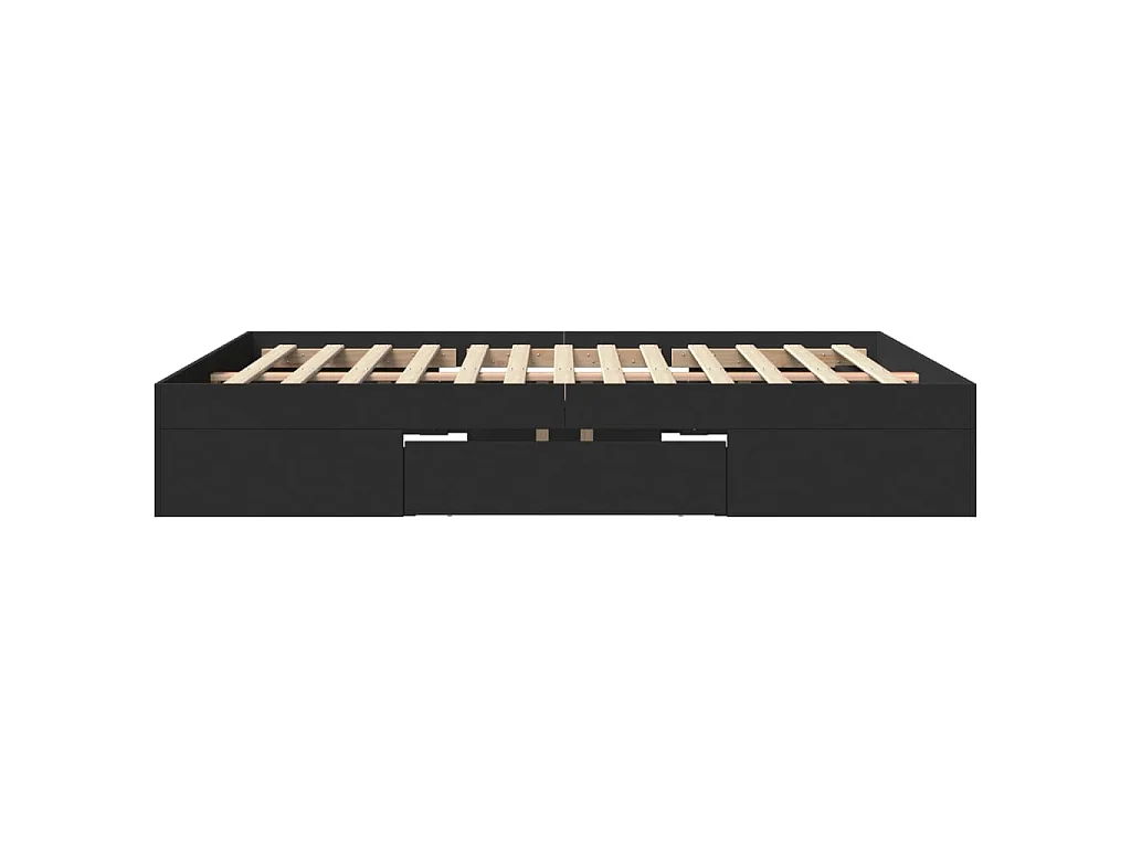 Bettgestell Schwarz 150x200 cm Holzwerkstoff