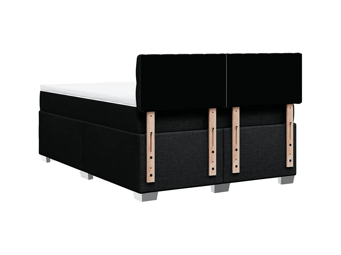 Boxspring met matras stof zwart 140x190 cm