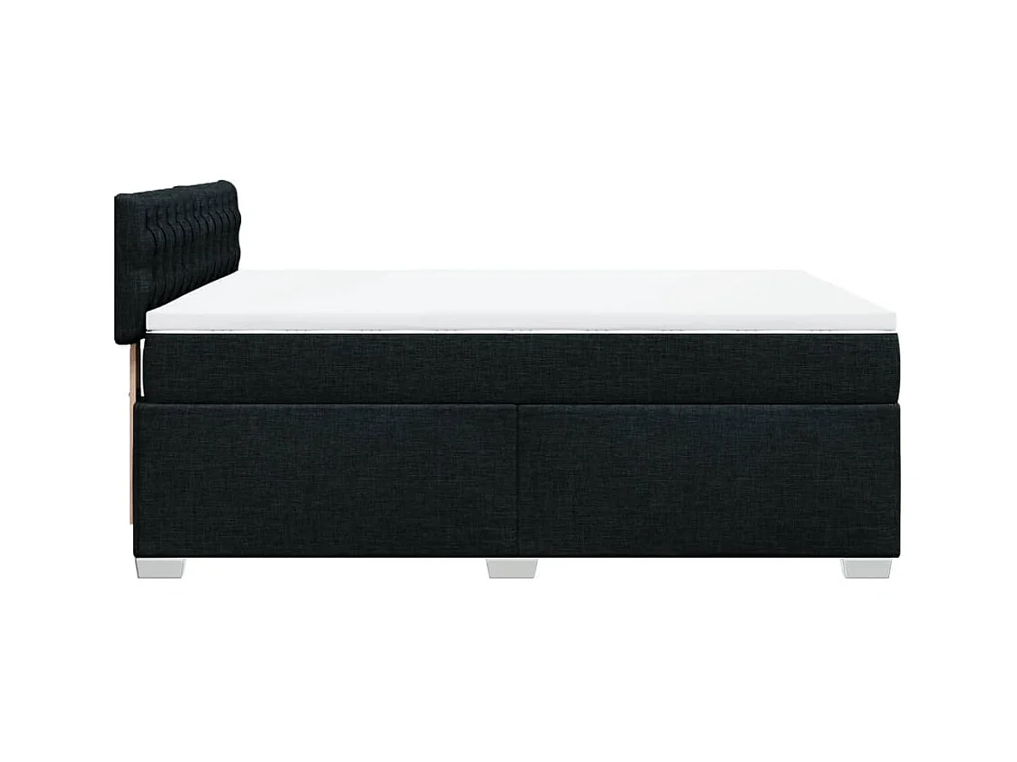 Boxspring met matras stof zwart 140x190 cm