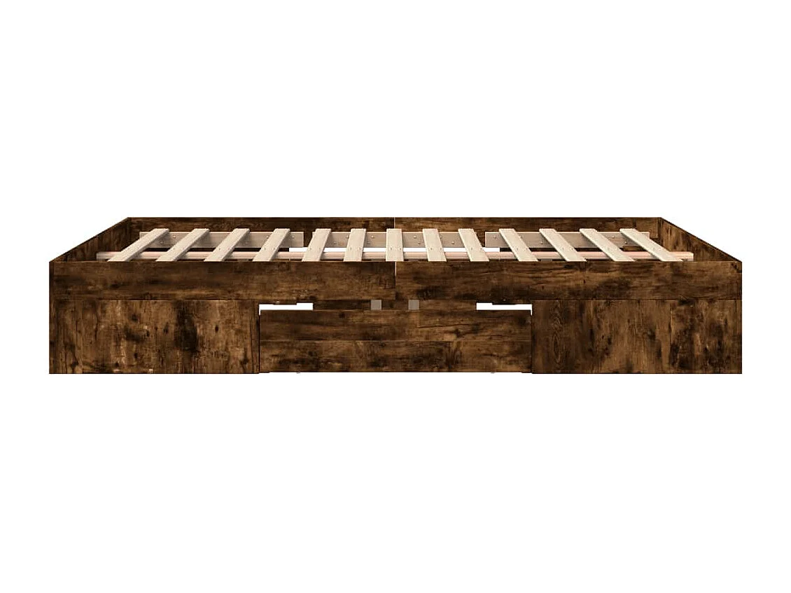 Cadre de lit sans matelas chêne fumé 150x200 cm bois ingénierie