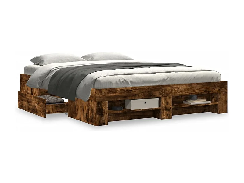 Giroletto senza Materasso Rovere Fumo 150x200 cm in Truciolato