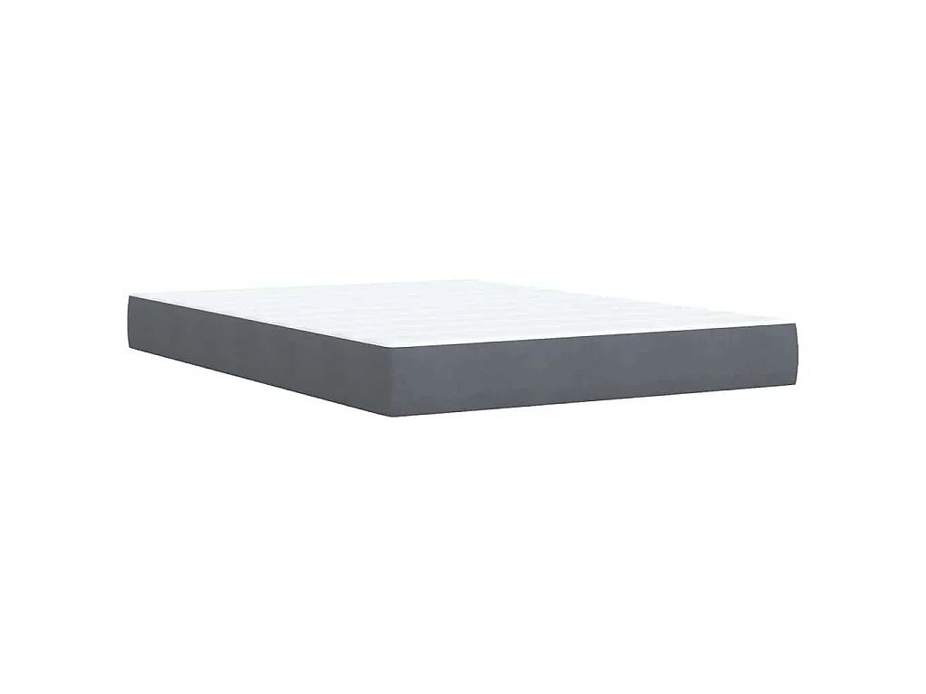 Cama box spring con colchón terciopelo gris oscuro 160x200 cm